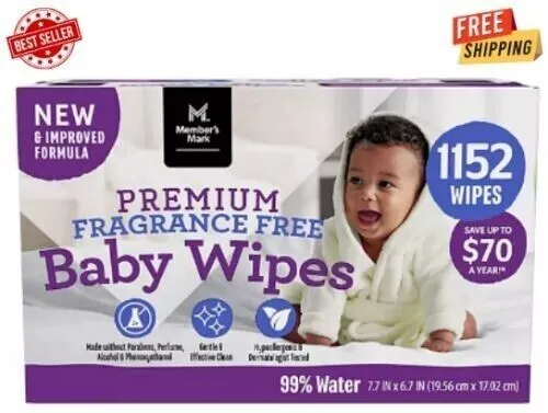 Member's Mark Premium Fragrance-Free Baby Wipes (1152 ct.)
