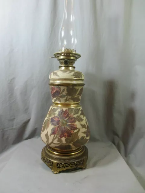 Superb Antique Hinks Victorian 1886 Taylor Tunnicliffe Duplex Oil Lamp