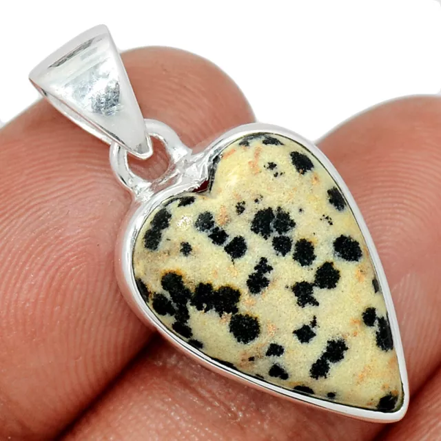 Natural Dalmatian 925 Sterling Silver Pendant Jewelry CP29827