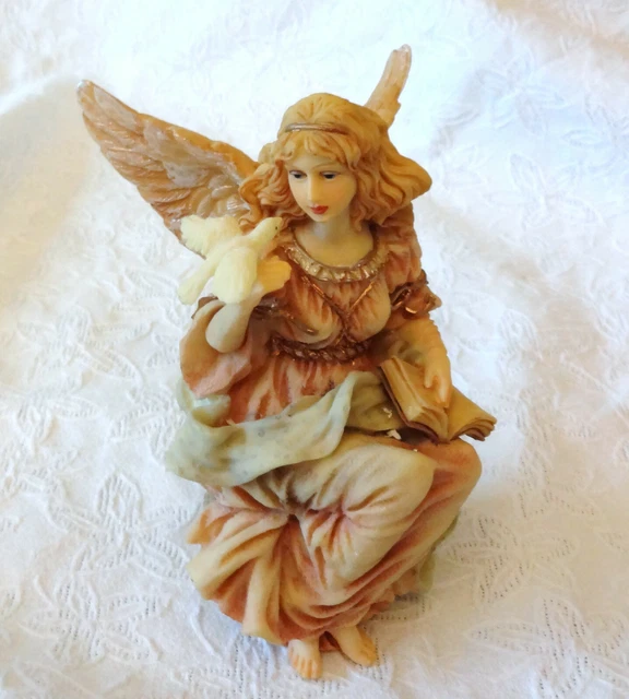 Santa's Workbench 1995 Hand Painted Angel With Dove Figurine