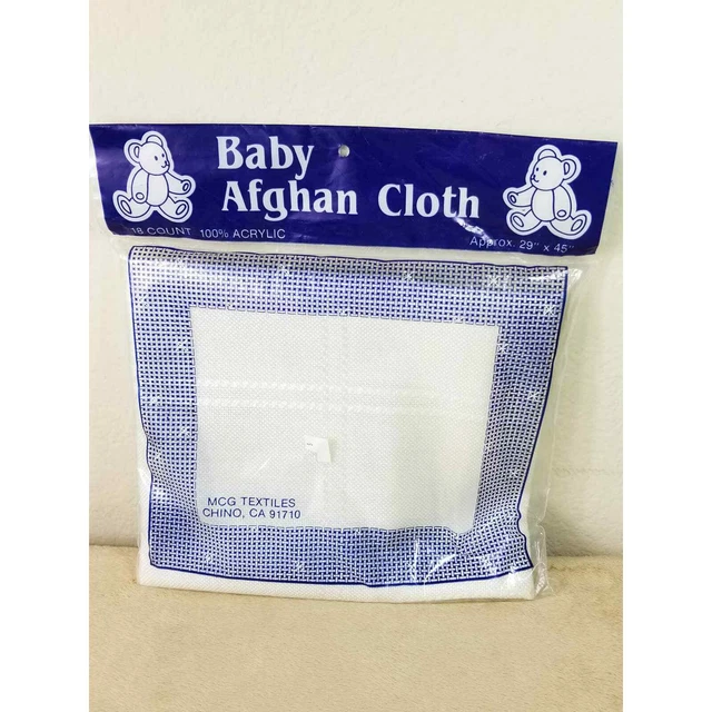 Baby Afghan Cloth MCG Textiles 18 Count 100% Acrylic 29" x 45" Cross Stitch