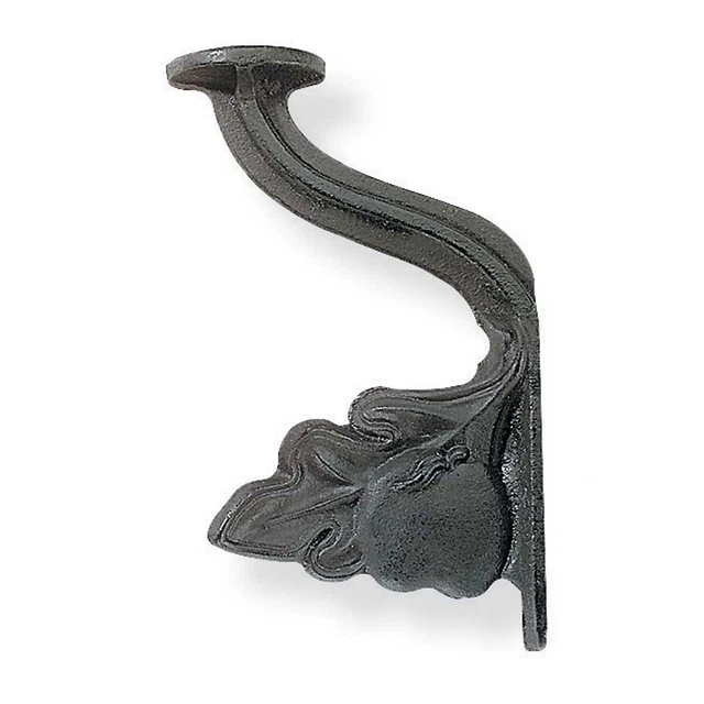 Hat Hook Black Cast Iron Grape Leaf Design Easy Fitting Wall Mount Hooks