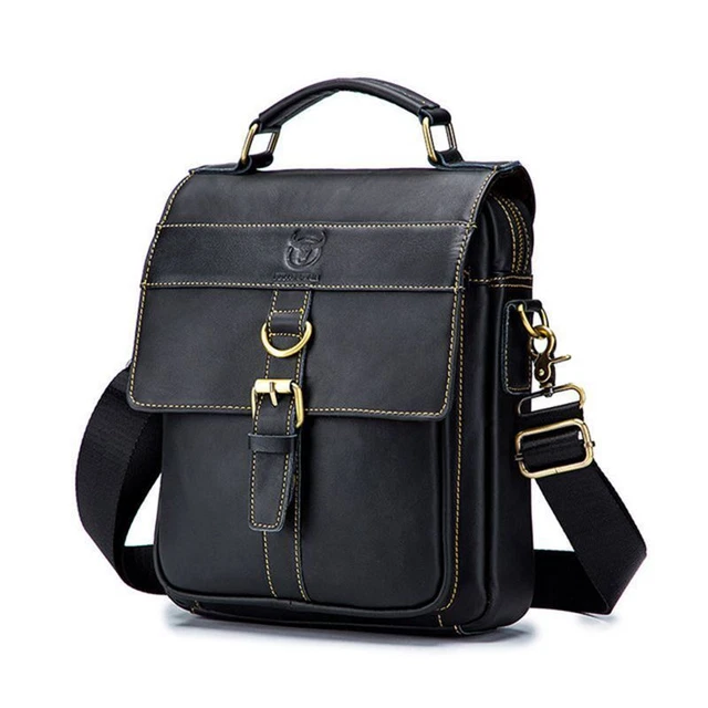 BULLCAPTAIN Genuine Leather Shoulder Messenger Crossbody Business Bag for Mens
