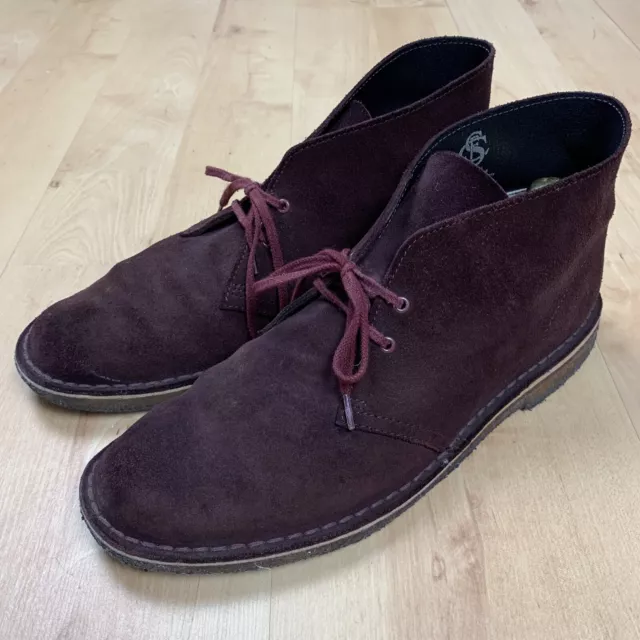 Clarks desert cheap boots wine