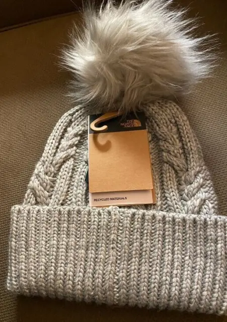 The North Face Winter Faux Fur Pom Pom Beanie Hat Women's NWT