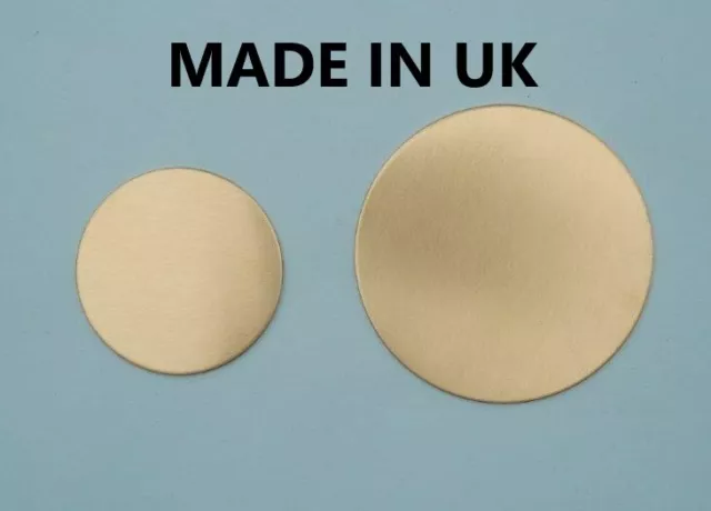 Brass round Blank solid Metal discs 0.9mm thick select size&No. Deburred UKmade