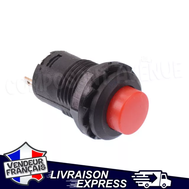 Interrupteur Momentané Bouton Poussoir Miniature Rouge Off (On) Spst 12V [763]