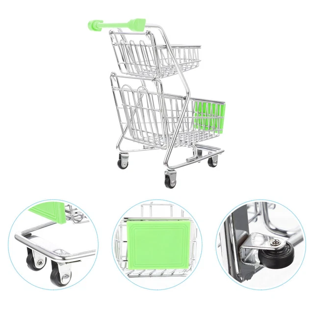 Carrello della spesa in metallo per bambini miniatura mini carrello della spesa sala giocattoli