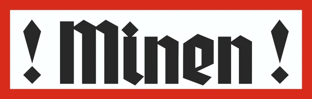 Schild 'Achtung Minen' Wehrmacht – Historische Reproduktion, Metall
