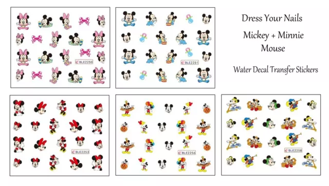 NAIL ART WATER Transfer Sticker Disney Mickey Minnie Mouse Cartoon