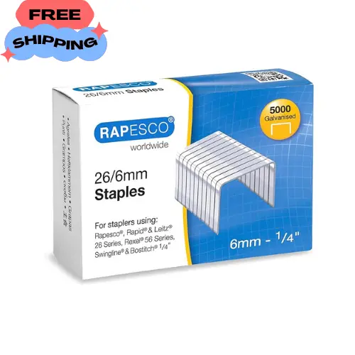 Rapesco S11662Z3 Galvanised Staples 26/6 mm- Box of 5000(2 box)