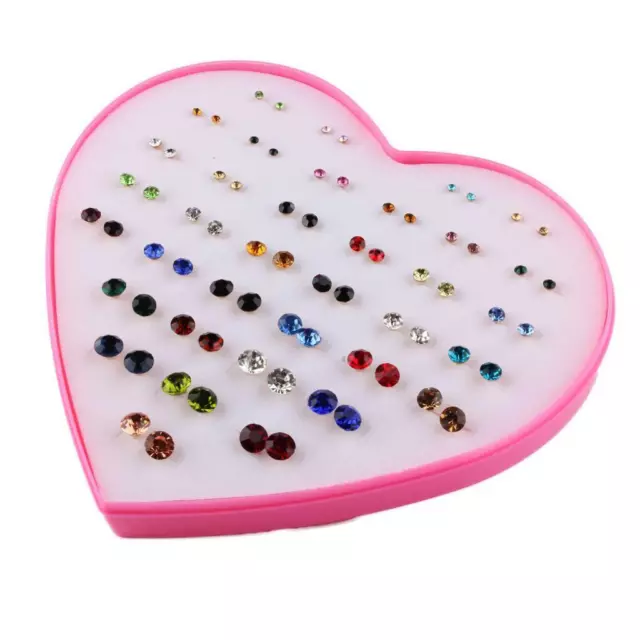 Wholesale Lots 36 Pairs Mixed Color Crystal Rhinestone Earring Studs Jewelry