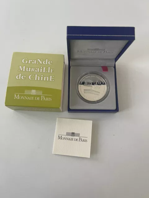 Coffret  1 Euro 1/2 Argent France 2007 La Grande Muraille De Chine Unesco