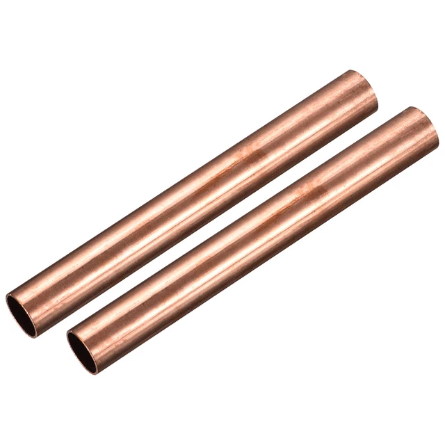 Tubo rotondo rame 20 mm OD 1 mm spessore parete 150 mm lunghezza tubo 2 pz