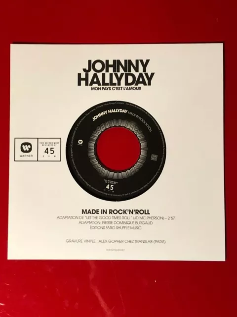 Johnny Hallyday - Mon Pays C'est l'Amour - 45T - Collector NEUF - 2/5 2