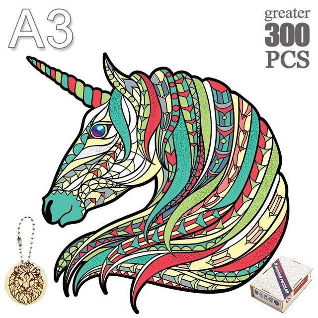 Unicorn Shape Jigsaw Puzzle Adults Kids Birthday Gifts Toys Educational Games