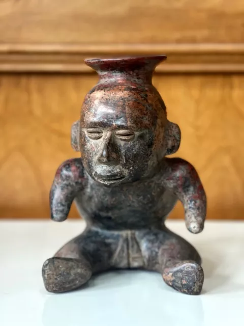 Ceramic Pre-Columbian Colima Hunchback Figure Vessel