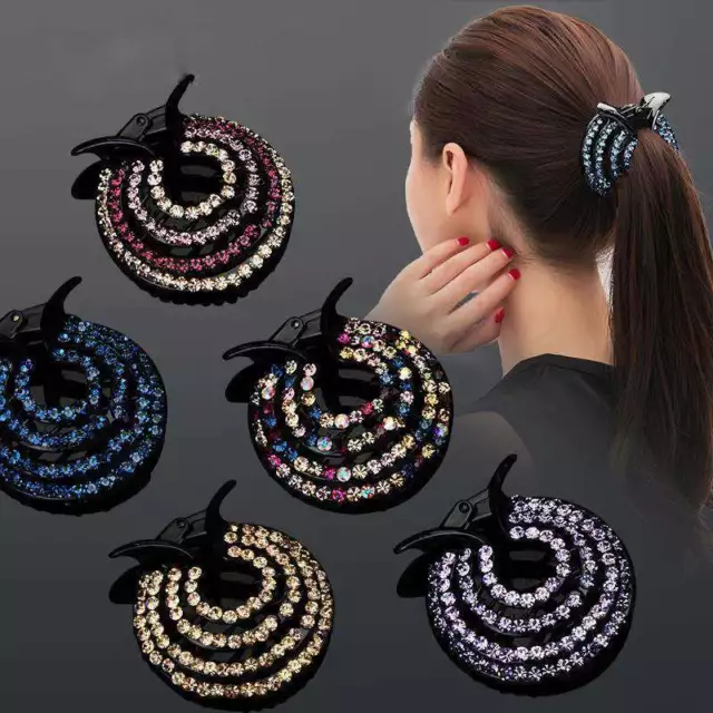 Hair Accessories Ponytail 1PC Hair Claw Clip Updo Bun Holder Crystal Rhinestone