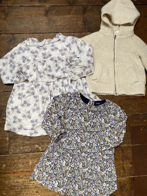 Girls bundle age 2-3 years Gap chunky knit cardigan sparkly dresses long sleeves