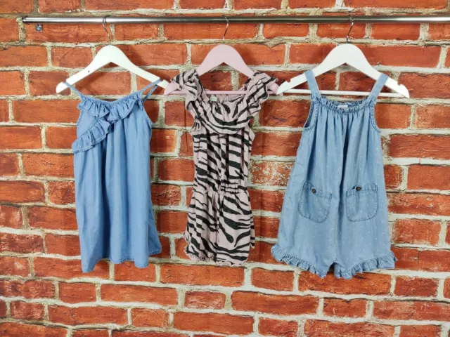 Girls Bundle Age 2-3 Years 100% Next Playsuit Dress Summer Set Zebra Denim 98Cm