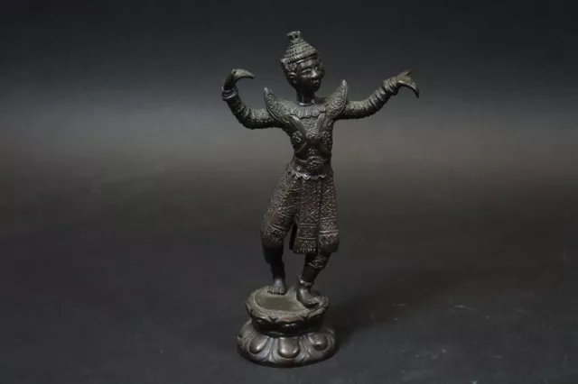 Tempeltänzerin Bronze Figur Thailand 19./20.Jhd (FI286)
