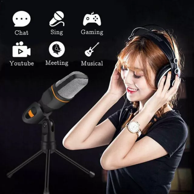 Professional Condenser Sound Podcast Studio Microphone For PC MSN Skype Zoom-yt