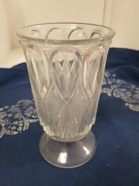 Antique 1890s EAPG Loop & Diamond Compote Celery Vase Bryce Spooner
