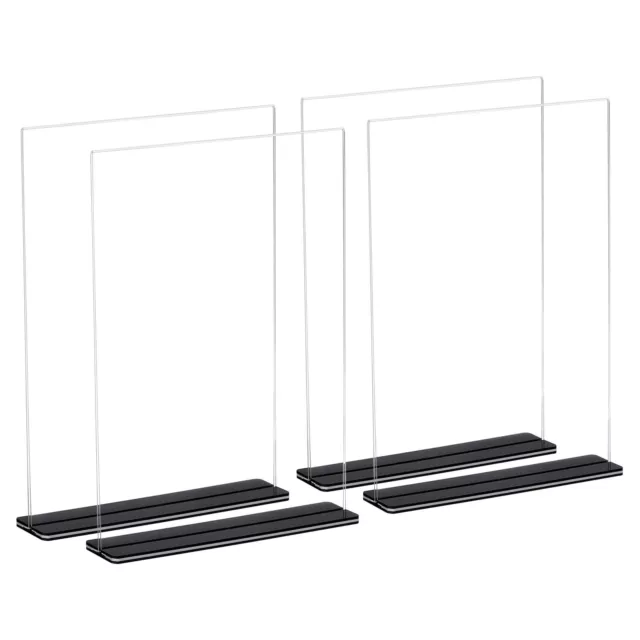 Acrylic Sign Holder 4 Pack, 8.5x11 Inches T Shaped Menu Display Stand Clear