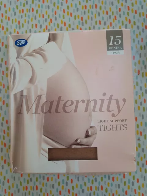 Boots Medium Nude 15 Denier Maternity Light Support Tights New In Box