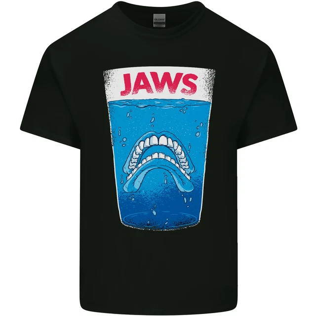 Jaws Funny Parody Dentures Skull Teeth Mens Cotton T-Shirt Tee Top