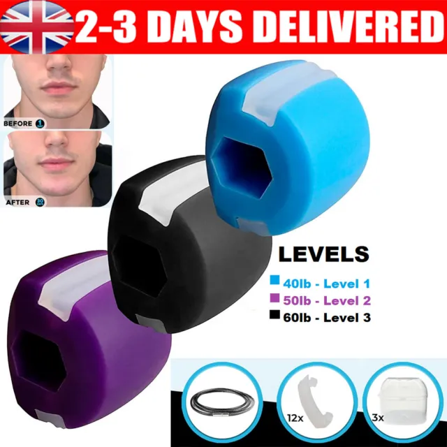 LOCK N STOCK Jaw Trainer, Exerciser for Jawline - Pack of 3 - Three Levels  of Re £9.99 - PicClick UK