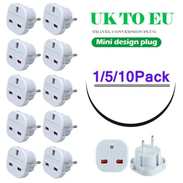 Wall Socket UK to EU Converter Outlet Connector Socket Plug Travel Adapter