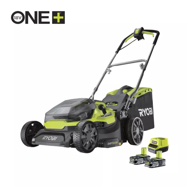 Ryobi 18 V ONE+ Hybrid-Rasenmäher RY18LMH37A-225, 37 cm, 2x 2,5 Ah Akku / Lader