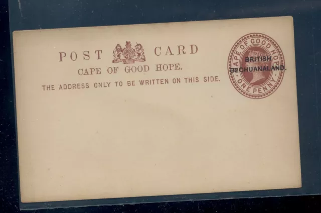 British Bechuanaland  thick overprinted postal card unused
