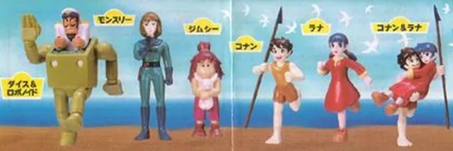 Future Boy Conan mini figure set of 6 official Yujin Miyazaki anime Authentic