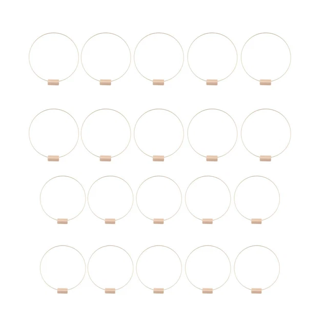 Lot De 8 Cerceau Floral En Métal Doré 30 Cm Avec 8 Supports En Bois