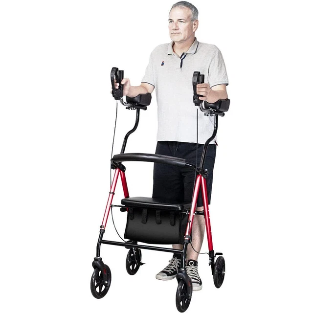 Walroll OEM EL- WALKER Upgrade Upright Rollator Walker Medical Aid Stand Walking