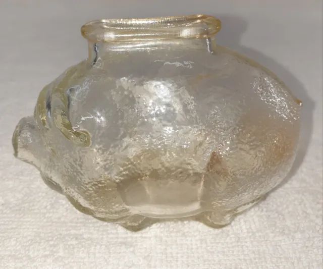 Piggy Coin Bank Vintage Carnival Glass, Anchor Hocking 1950s Piggy Money Bank