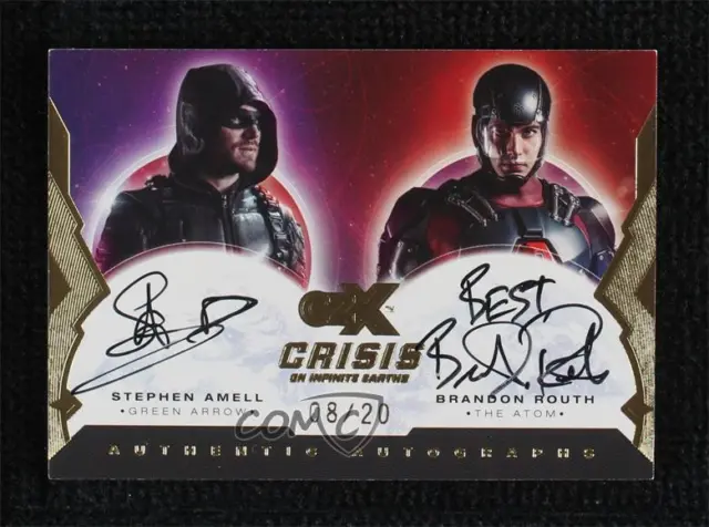 2022 czX Crisis on Infinite Earths Dual 8/20 Stephen Amell Green Arrow Auto ob9