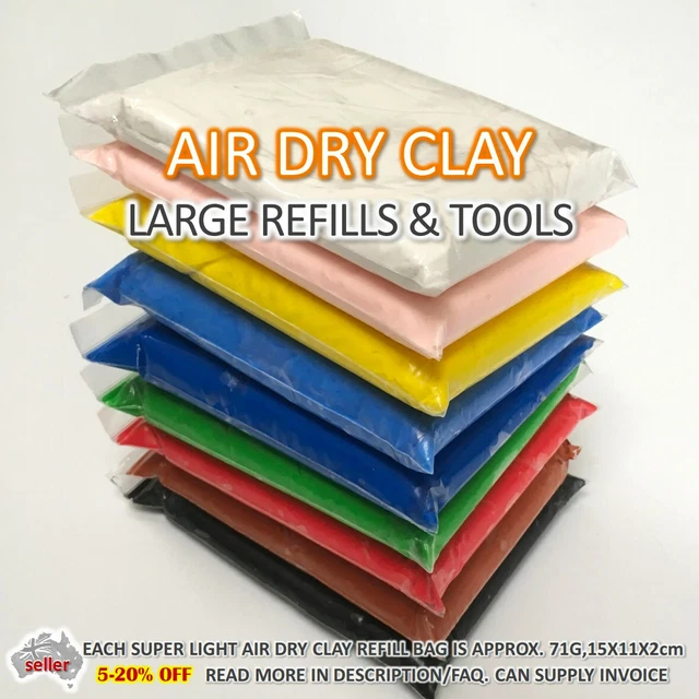 AIR DRY CLAY LARGE REFILL Soft Clay Super Light Modeling Air Clay Craft AUSSIE