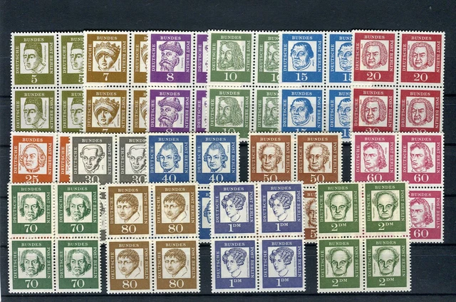 Berlin 199 - 213 Bedeutende Deutsche  Viererblock Satz postfrisch  (G2468)