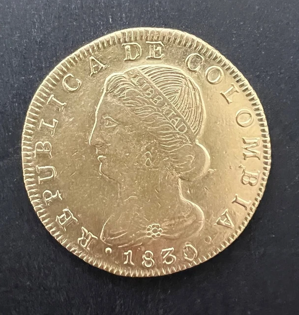 Colombia 8 Escudos 1830  Rare