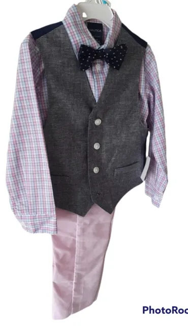 Nautica Little Boys 4-Pc. Twill Oxford Vest Set New Tags  Size 5 Dressy Formal