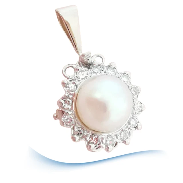 Collier Et Pendentif Jean Delatour En Or 14k Avec Perle Et Diamants - Bijou Occasion Très Bon état