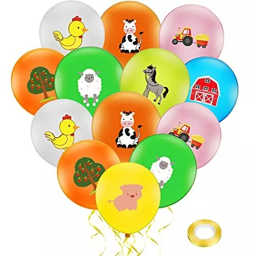 Animales De Granja 40 Globos Látex Decoraciones Para Fiestas Cumpleaños De Niños
