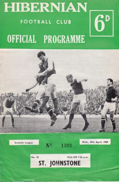 Hibernian  V St Johnstone 20/4/1969  Sd1