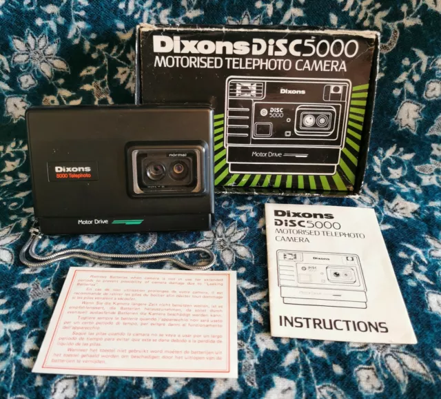 Dixons 5000 Telephoto Motor Drive Disc Camera Vintage Collectors Boxed.