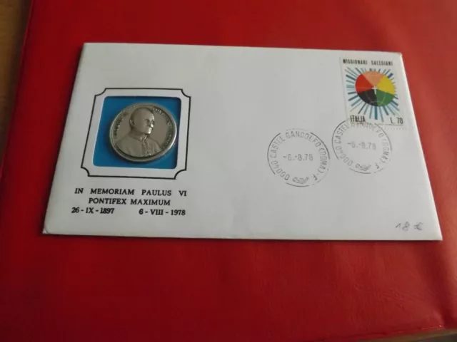 *  Numisbrief 1978 *mit Silber Medaille /Papst Paulus VI. (ALB12)