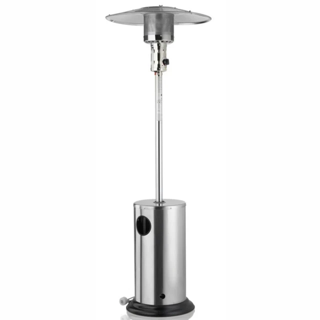 Terrassenheizstrahler Heizpilz fahrbar Leistung von 8,3 kW aus Edelstahl