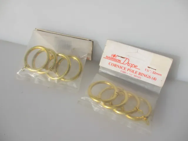 Retro Brass Curtain Rings Victorian Holder Hangers Antique STYLE 1.75"W x8